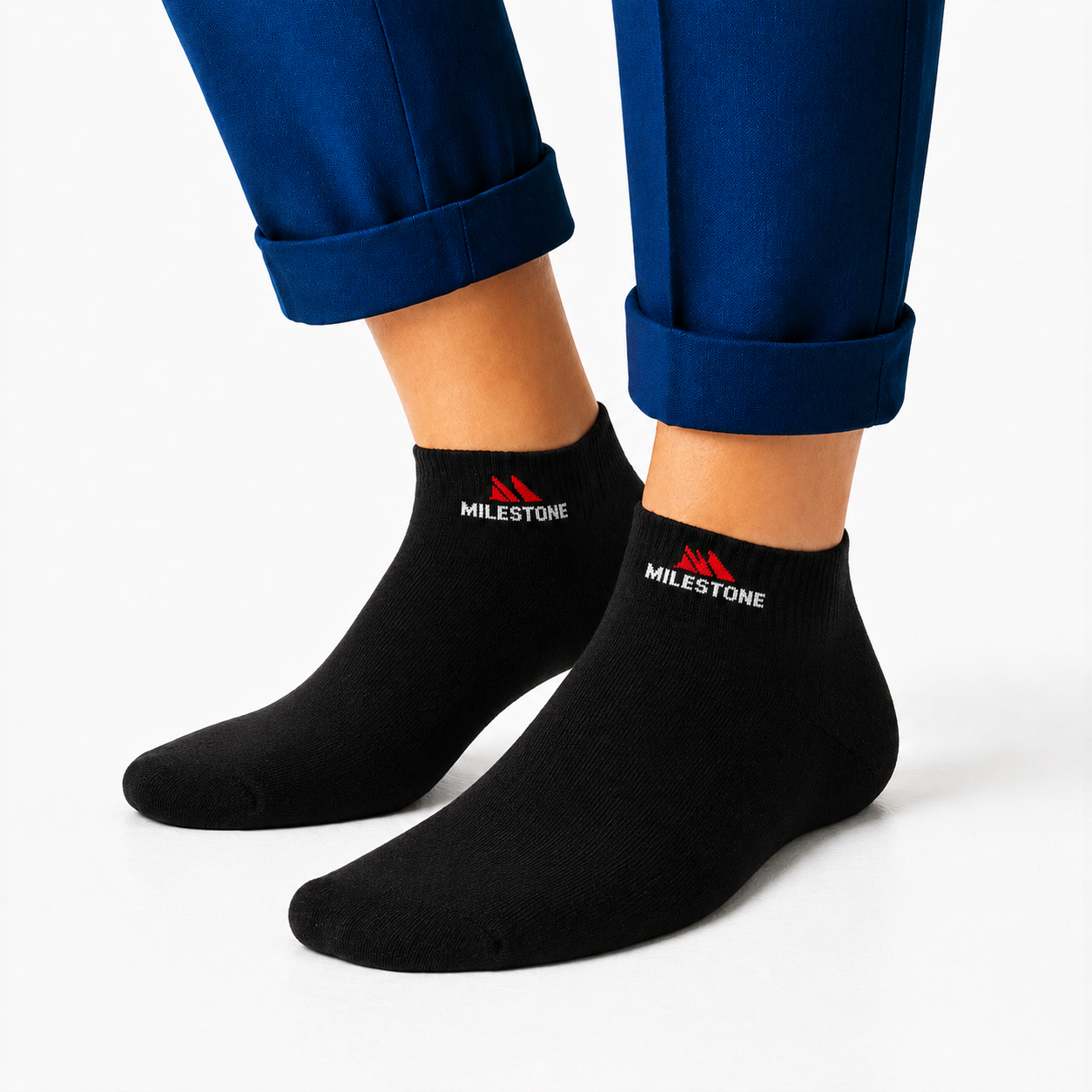 Milestone Classic Black Ankle Socks
